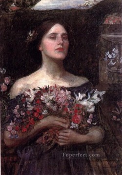 バラのつぼみを集めなさい JW ギリシャ人女性 ジョン・ウィリアム・ウォーターハウス Oil Paintings